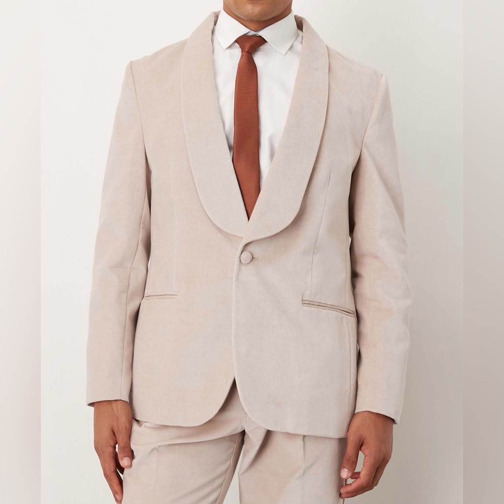 ASOS Light Beige Shawl Collar Suit Blazer